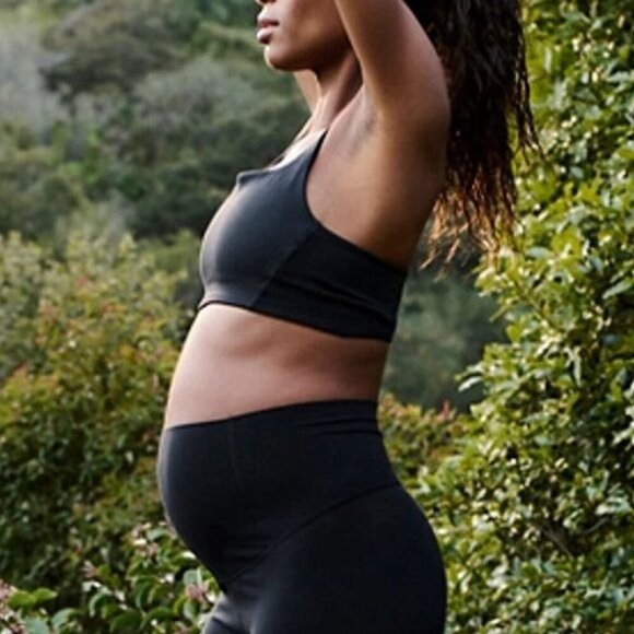 Free People Movement HATCH LARGE Never Better Square Neck Maternity Bra Black - Picture 2 of 6